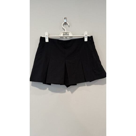 Black Zara Flared Pleated Mini Skirt Skort Preppy Size Small black 1702 - Picture 2 of 8